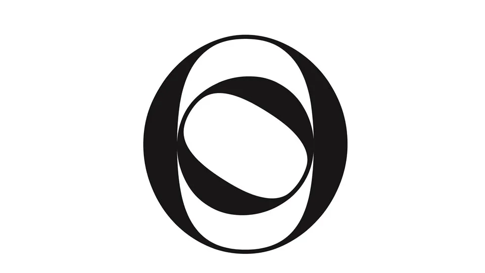 Logotyp för Bokforms utställning. Två cirklar, en stor och en mindre inuti den andra.