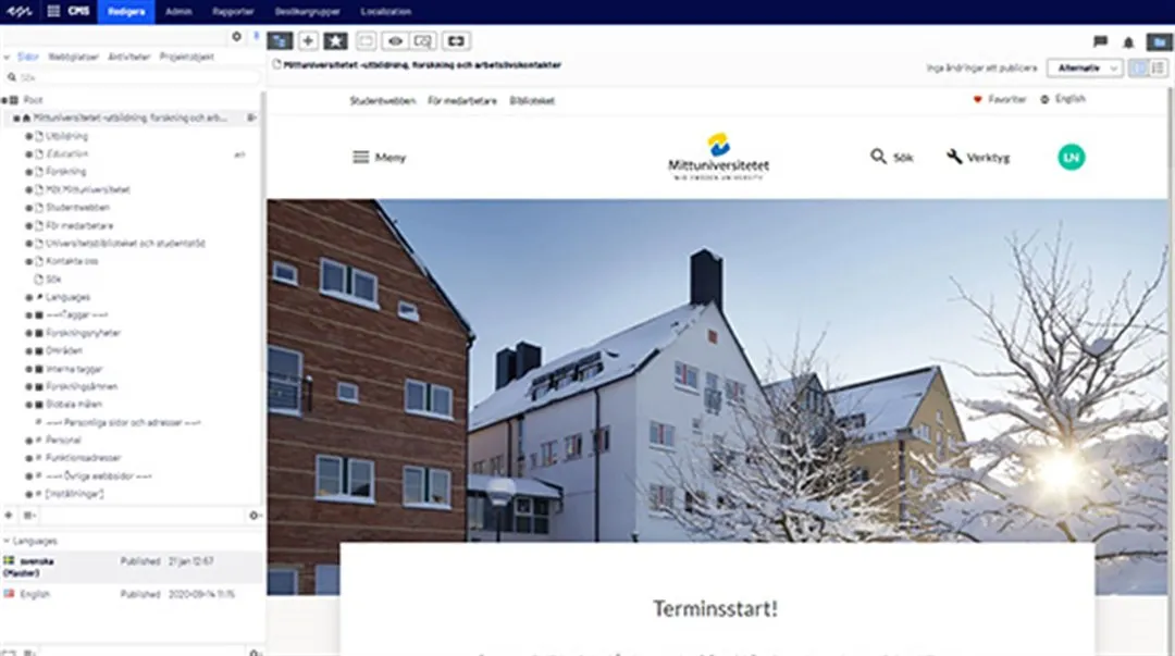 Trädstrukturen i Episerver